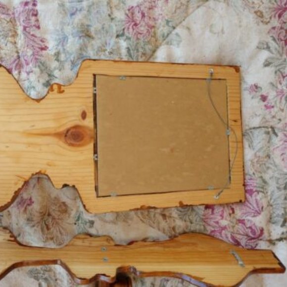 👁️‍🗨️WOOD 3 PIECES✅ Vintage  Wood Picture Frame & Candle Sconce Set Price Firm - Picture 7 of 16